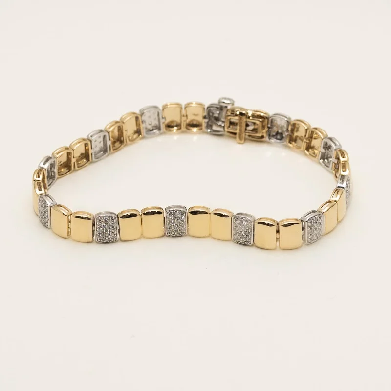 Diamond Link Bracelet in 14kt Yellow and White Gold (1 1/4ct tw)