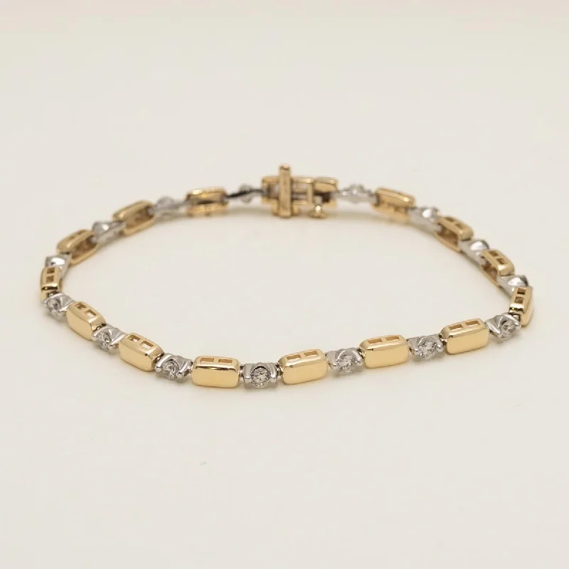 Diamond Link Bracelet in 14kt Yellow and White Gold (1 1/4ct tw)