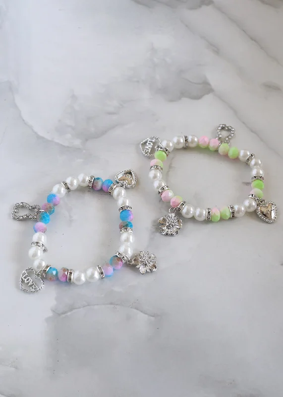 Pearl and Bead Charm Bracelet