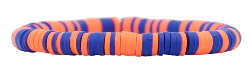 Stacker Stretch Bracelet - Blue + Orange Vinyl